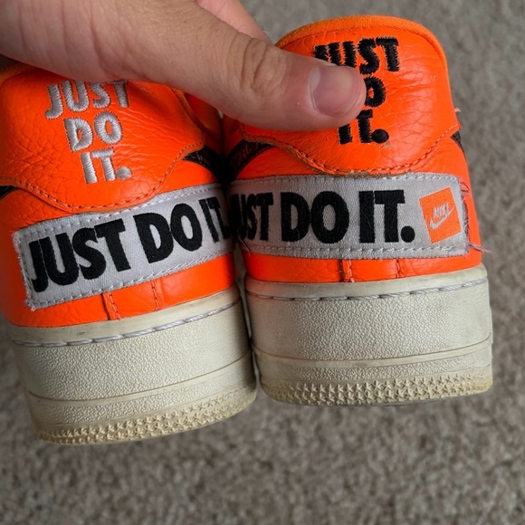 Nike Air Force 1 Low Just Do It (AR7719-800 ) Neon Orange Black sneakers Size 8 main image 9